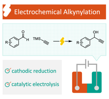 Alkynylation of Aldehydes Initiated by Cathodic Reduction